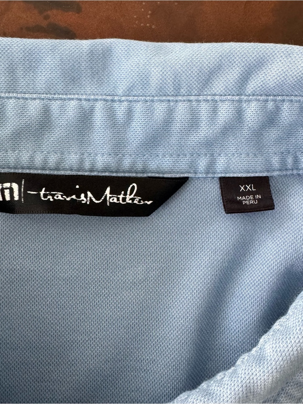 Travis Mathew Golf Polo Men XXL Blue Wash Pima Cotton Performance Stretch Shirt - Picture 3 of 10